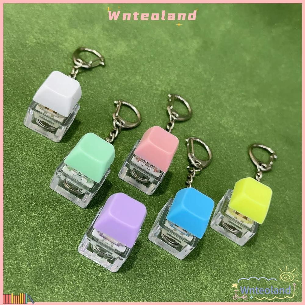 WNTEOLAND พวงกุญแจอยู่ไม่สุข, ปุ่มปุ่มพร้อมหมวกคีย์บอร์ดนิ้วแสง, ปุ่มกดแป้นพิมพ์ DIY บรรเทาความเครียดของเล่นหยิก