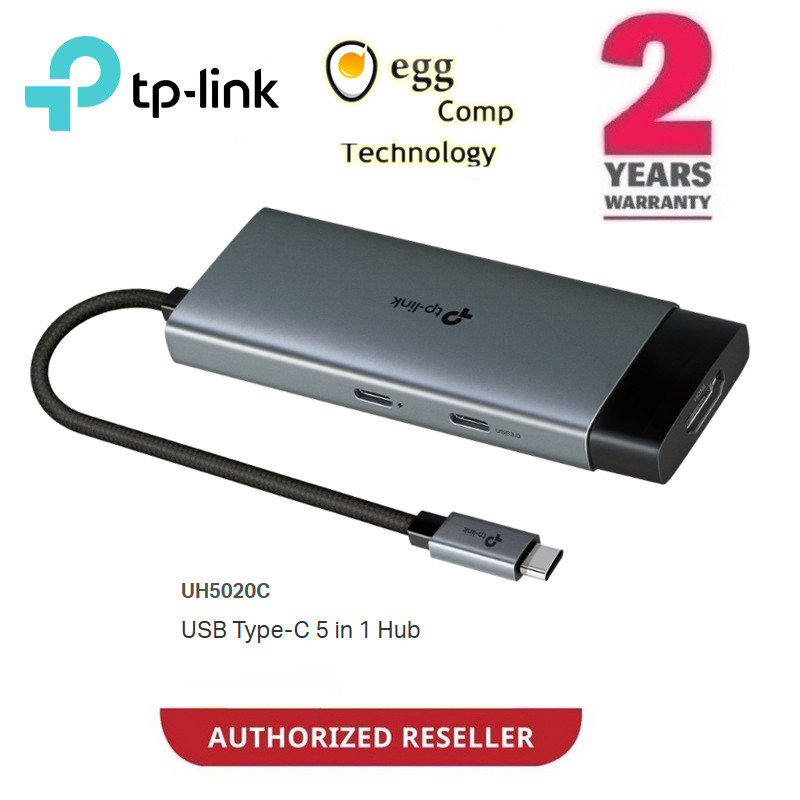 TP-Link UH5020C USB-C Hub 5-in-1 ถึง HDMI 4K @ 60Hz Ethernet PD USB 3.0 พอร์ตอะแดปเตอร์สําหรับเดสก์ท