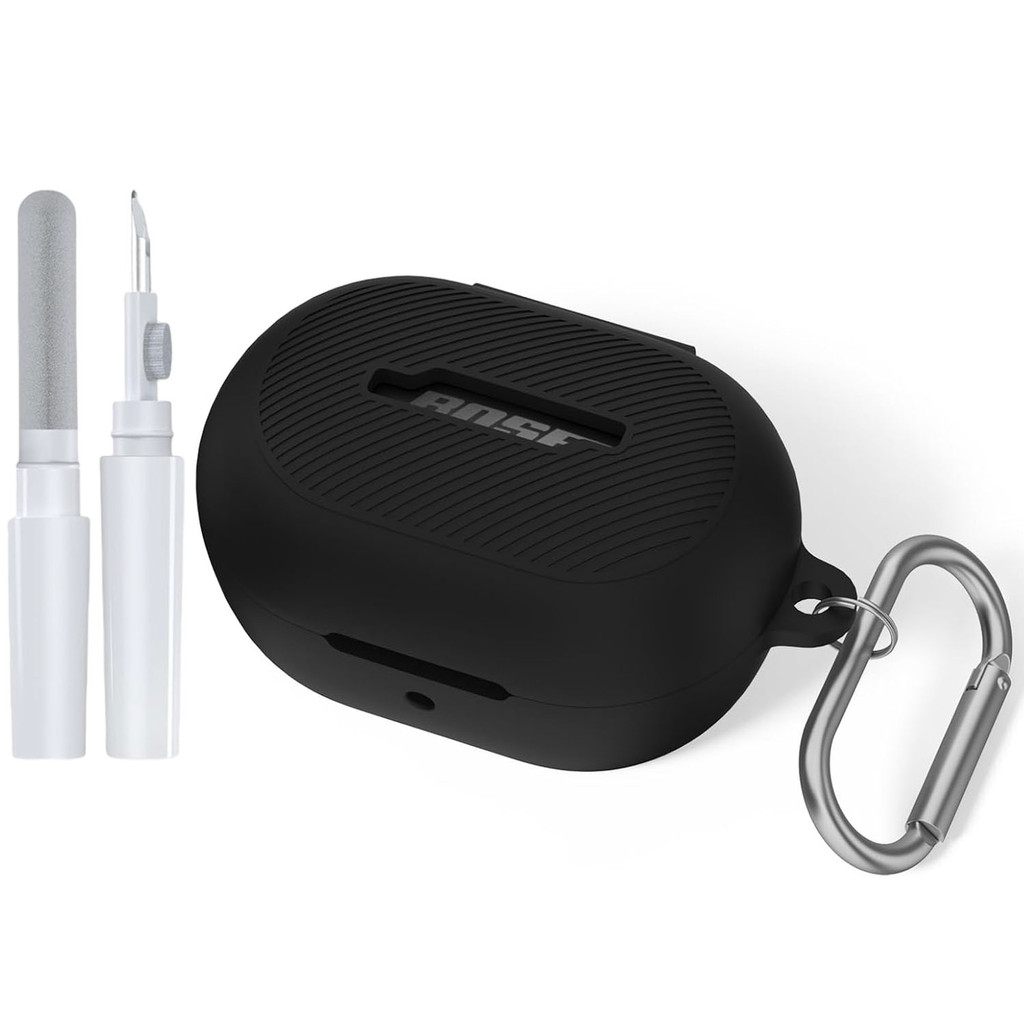 เคสสําหรับ Bose New QuietComfort Earbuds(2024) ฝาครอบป้องกันซิลิโคนอ่อนนุ่มกันกระแทกพร้อมชุดคาราบิเนอร์และทําความสะอาด