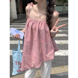 Veewink พร้อมส่งจากกทม เสื้อสายเดี่ยวผู้หญิง สไตล์ลำลอง น่ารักๆ สไตล์เกาหลี สาวอวบใส่ได้