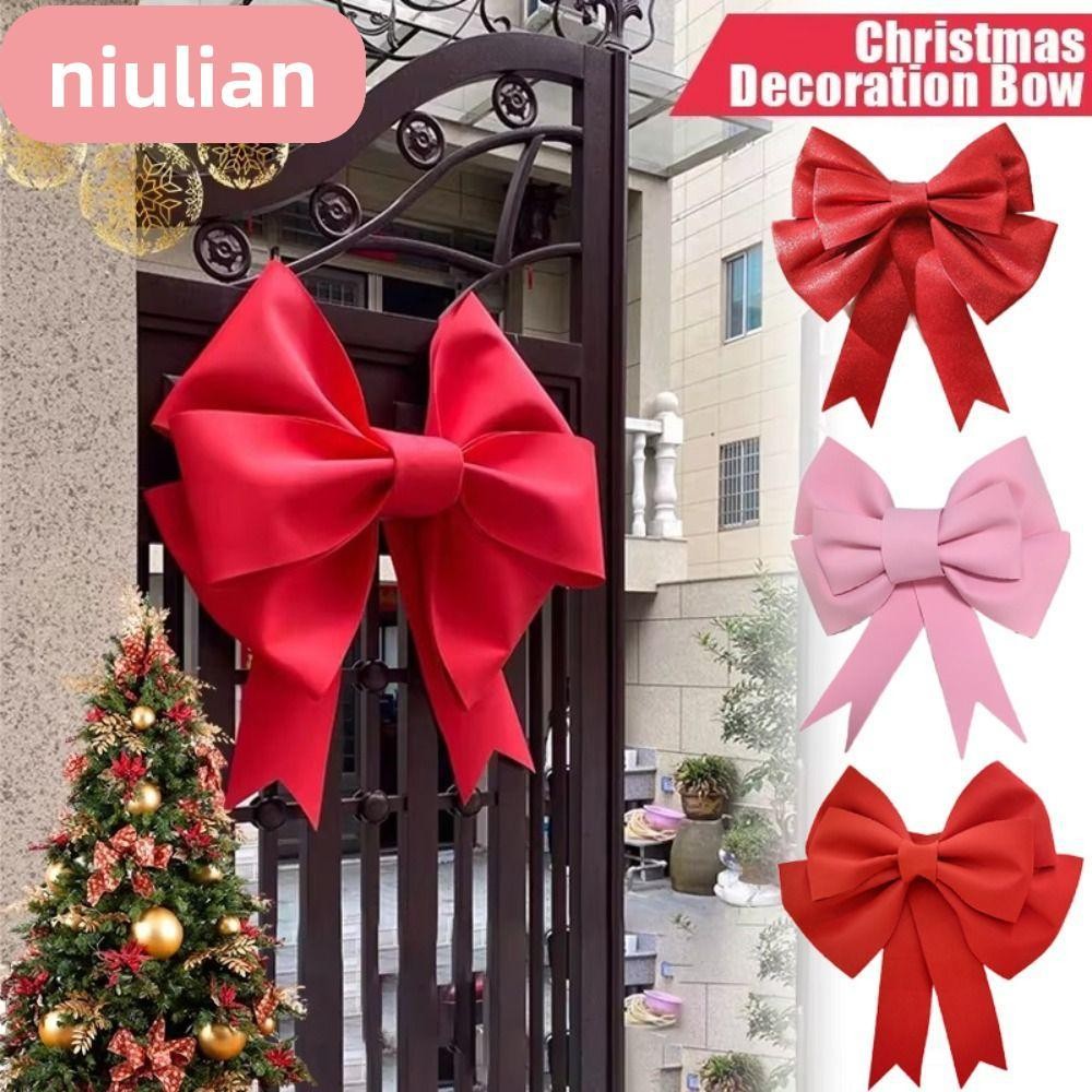 Niulian Christmas Giant Bow, Handmade Large Bow Knot Kit, 30/50/75 ซม.Multi-scene Simple การติดตั้งคริสต์มาส DIY Decor Festivity Decor