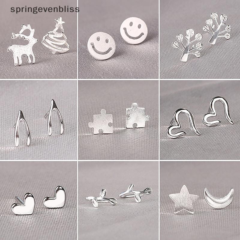 Springevenbliss 1 คู่น่ารักประณีต Mini Stud ต่างหูสําหรับผู้หญิงสาวน่ารัก Creative Star ดอกไม้สตั๊ดต่างหูเครื่องประดับอุปกรณ์เสริมของขวัญ Springevenbliss