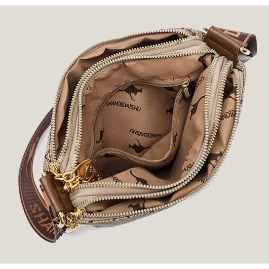 coco baby65: กระเป๋าสะพายไหล่สตรีสไตล์เรโทร มีซิป มีพื้นที่ใส่ของได้เยอะ วางมือถือได้ทุกสไตล์ EP8878