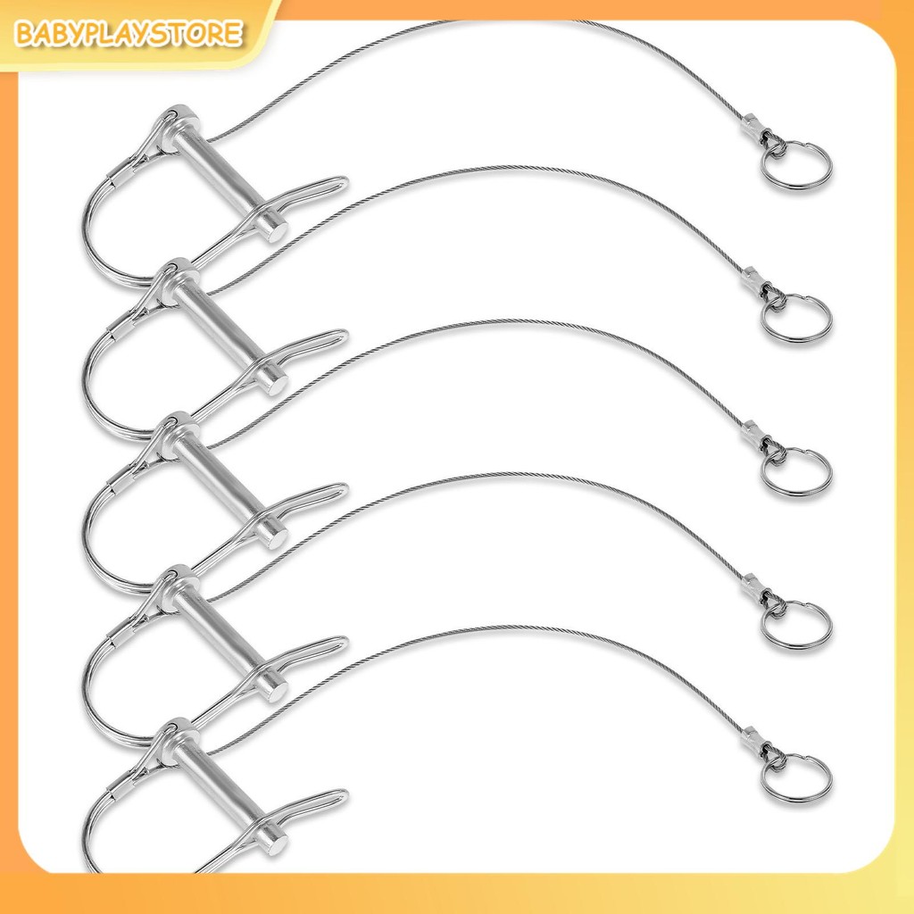 5 ชิ้น Trailer Coupler Pin โลหะ D รูปร่าง Trailer Hitch Pin ยืดหยุ่นใช้งานง่าย Trailer Coupler Pin S