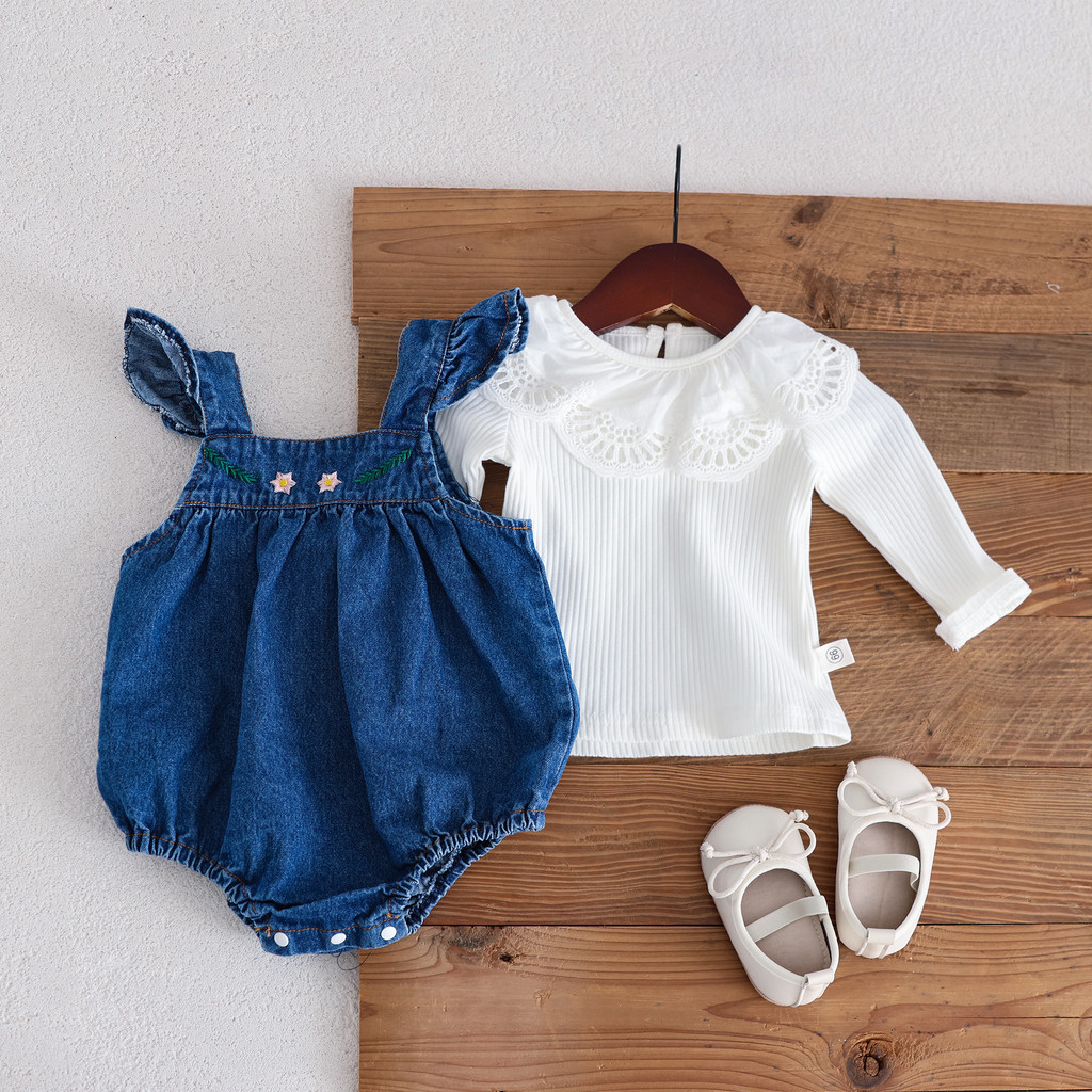 0-24 เดือนสาว Romper Jumpsuit Denim โดยรวมชุดเด็กทารก