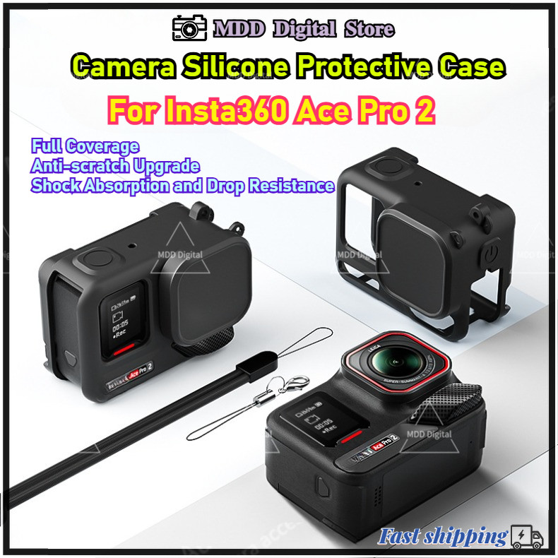 สําหรับ Insta360 Ace Pro 2 เคสซิลิโคน 360 ​​เคสป้องกันกล้อง Ace Pro 2