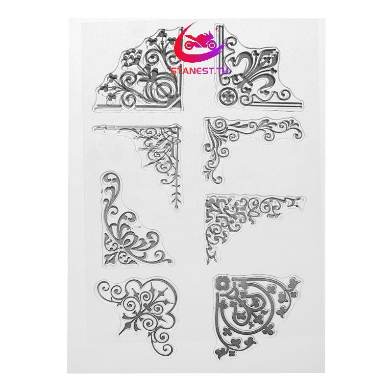 Stanest มุมซิลิโคนซีลใสแสตมป์ DIY Scrapbooking ลายนูนอัลบั้มรูป Decorati