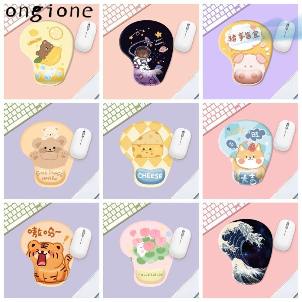 Ongione แผ่นรองเมาส์พยุงมือ,ลื่นสบายข้อมือ Mousepad,การ์ตูนน่ารักซิลิโคน Ergonomic Relaxing Mousepad Office