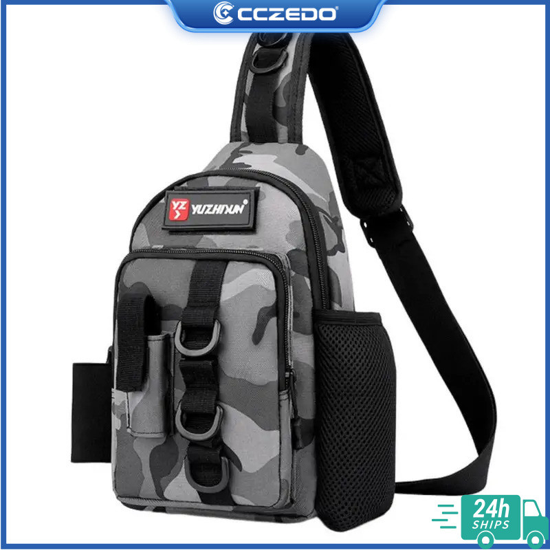 Cczedo Multi functional Crossbody BAG for River Fishing SINGLE Shoulder Small BACKPACK Waterproof and convenient Fishing Rod BAG