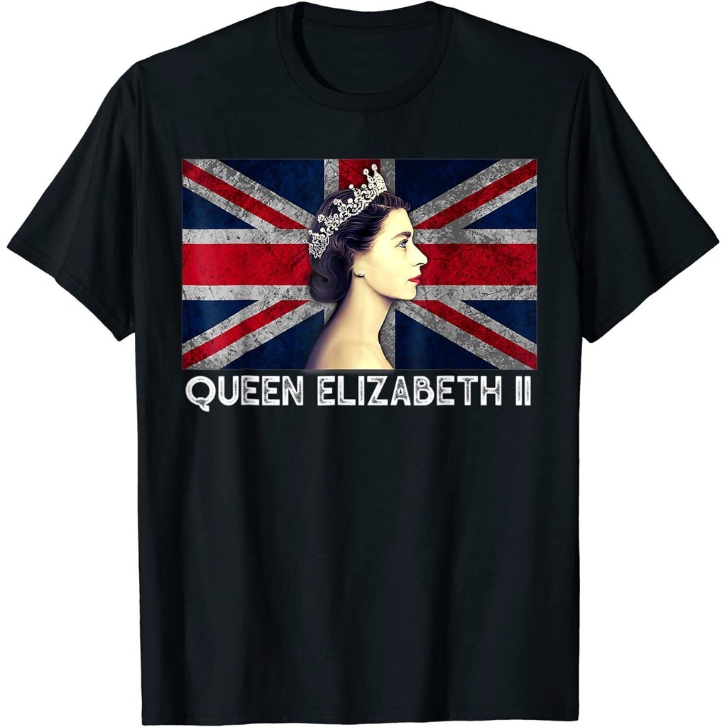 เสื้อยืด Queen Ii Elizabeth England Queen Of England Flag