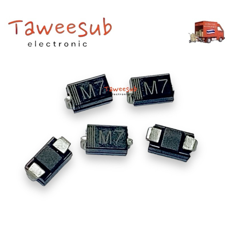 Diode M7 Smd Diode(1N4007)1A 1000V วงจรเรียงกระแสไดโอด Rectifier Diode Rectifier มีพร้อมส่งในไทย