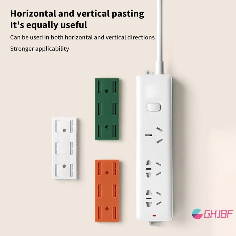 Ghjbf] Wall-Mounted Flip Fixer สติกเกอร์ Punch-free Home Self-Adhesive Socket Fixer Cable Wire Organizer Power Strip Holder ศนนนนเดิมเดิม คอเต่า - รูปที่ 5