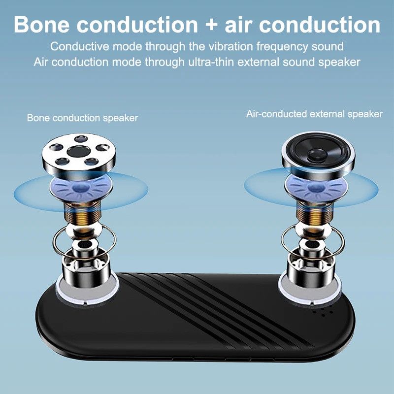 ลำโพงบลูทูธไร้สายการนำกระดูกสเตอริโอซับวูฟเฟอร์ Soundbar ภายใต้หมอนกล่องดนตรีในตัวเสียงสีขาวปรับปรุงการนอนหลับ