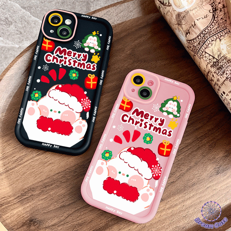การ์ตูนน่ารักคริสต์มาสคู่กระต่ายนุ่ม เคสOppo A38 A18 A16 A58 A17 A33 A57 A3 A54 A7 A3s A17K A53 A12 A35 A15 A78 A77 A96