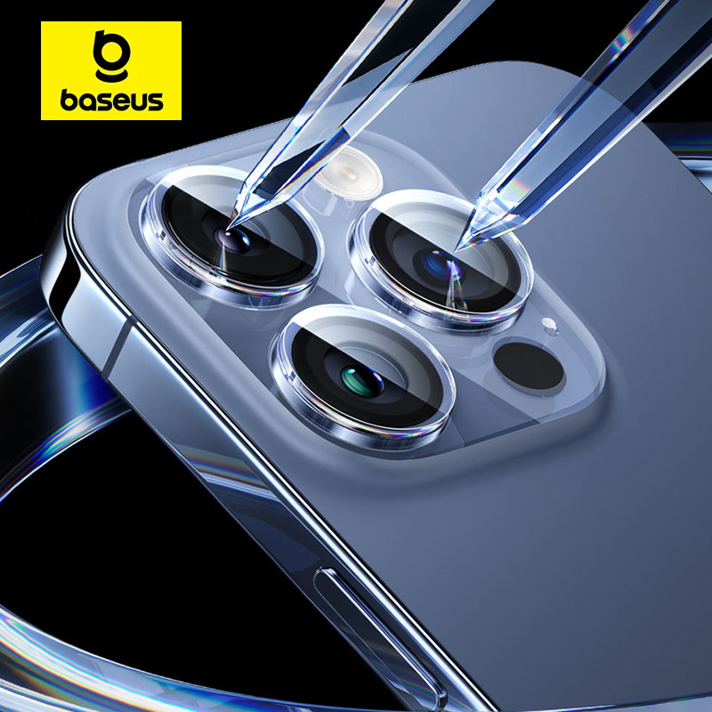 Baseus HD Corning Glass ตัวป้องกันเลนส์กล้องสําหรับ iPhone 16 Pro Max ฝาครอบเลนส์ด้านหลังสําหรับ iPhone 15 Plus เคสป้องกันคลุมทั้งหมด