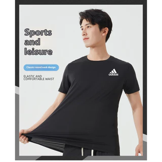 L-8xl ผ้าไหมน้ําแข็งกีฬา Simple plus size tshirt สําหรับชายธรรมดารอบคอเกาหลีแขนสั้นเสื้อยืดสําหรับชาย tops เสื้อผ้า Unisex #YB-2698-โฆษณา