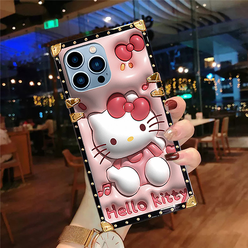 ปลอกOPPO A6 Pro 5G A5 A5X A3 A3X A60 A38 A18 A79 A98 A78 A58 A57 A76 A17 A95 A55 A16 A15 A31 การ์ตูนน่ารักอะนิเมะHello Kittyกันกระแทกเคสโทรศัพท์
