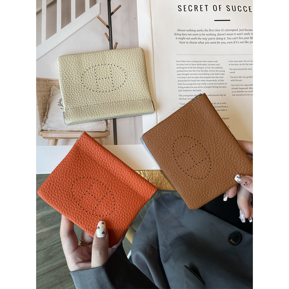 Cowhide Hollow Multifunctional Mini Coin Purse Coin Bag Shrrapnel Bag MJHXF