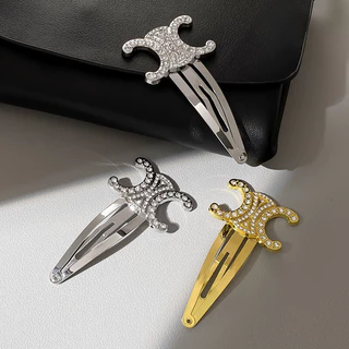 เครื่องประดับแฟชั่น ล่าสุดเพชรคู่ C-ตัวอักษร Hairpins สําหรับสุภาพสตรี INS แฟชั่นโลหะ BB คลิปสําหรับผู้หญิงอุปกรณ์เสริมผม