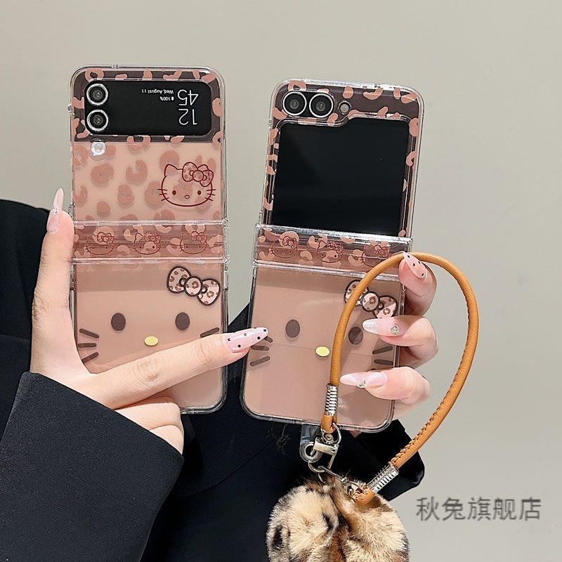 Emoji helloKitty สําหรับ Samsung Galaxy Z Flip 6 4 5 6 flip6 zfli OPPO Find N2 Flip N3 Flip Cover