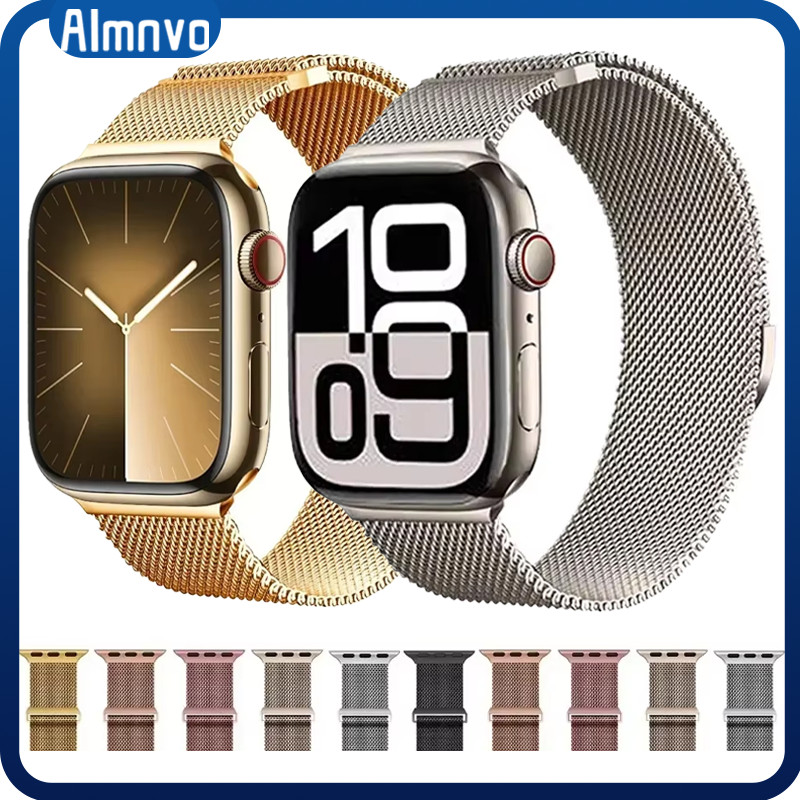 Milanese Loop Strap สำหรับ Apple Watch Ultra 3 2 49mm iWatch Series 11 10 9 8 7 6 46mm 40 41 42 44