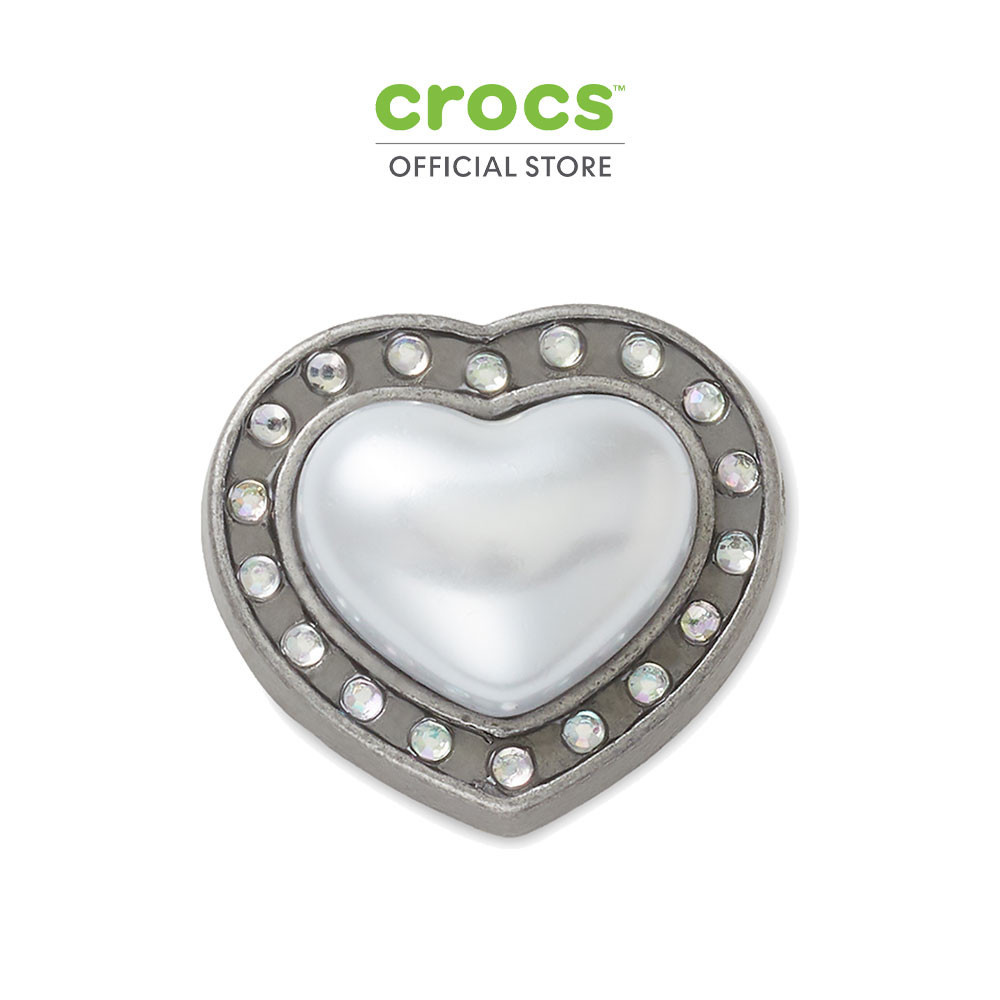 CROCS ตัวติดรองเท้า JIBBITZ™ SILVER PEARL HEART GEM รุ่น 10013760