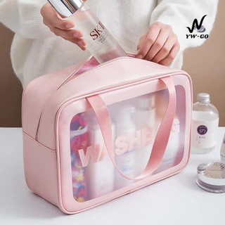 💟YW GO💟พร้อมส่ง💟 กระเป๋าเครื่องสําอาง กระเป๋าแต่งหน้าแบบใส กระเป๋ากันน้ำ มีซิป G3020