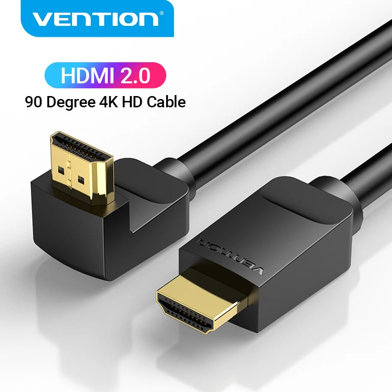 Vention สาย HDMI 4K สาย HDMI 2.0 HDMI 90/270 องศาอะแดปเตอร์มุมสําหรับ Apple TV PS4 Splitter Video Au