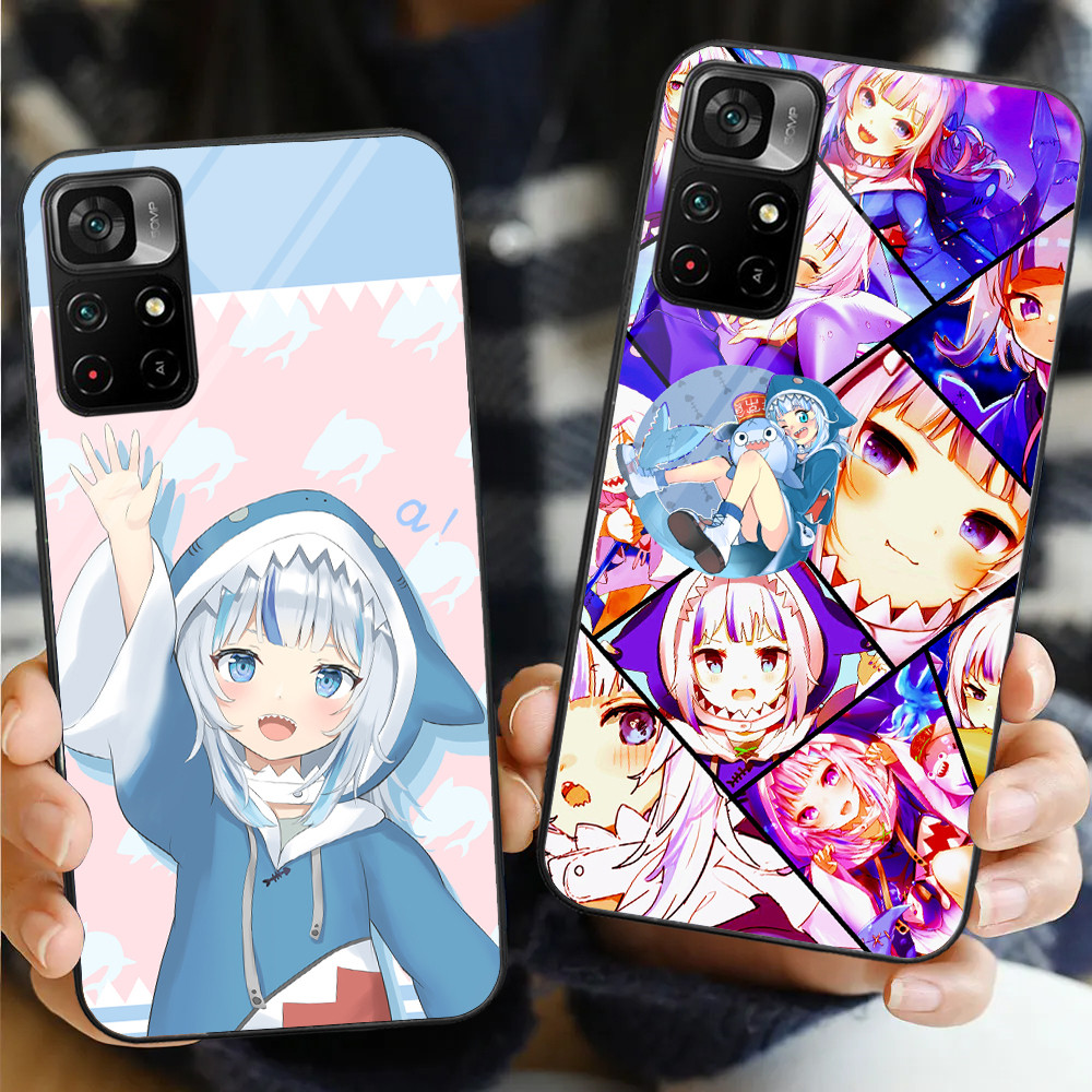 Gawr Gura Shark Hololive แก้วเคสโทรศัพท์สําหรับ Xiaomi POCO F3 F4 F5 M3 M4 M5 M6 4G X3 X4 GT NFC X5 