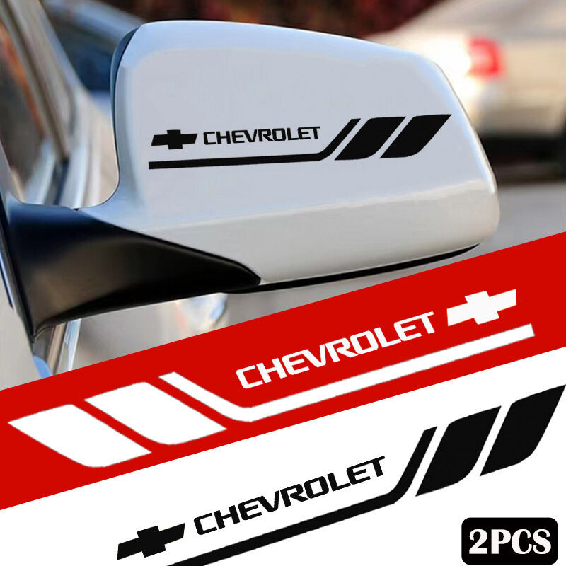 2pcs กระจกมองหลังรถสติกเกอร์กันชน Scratch Decal สําหรับ Chevrolet Cavalier Equinox Malibuxl Trailblazer Orlando Camaro Monza Trax รถ Racing Stripe สติกเกอร์