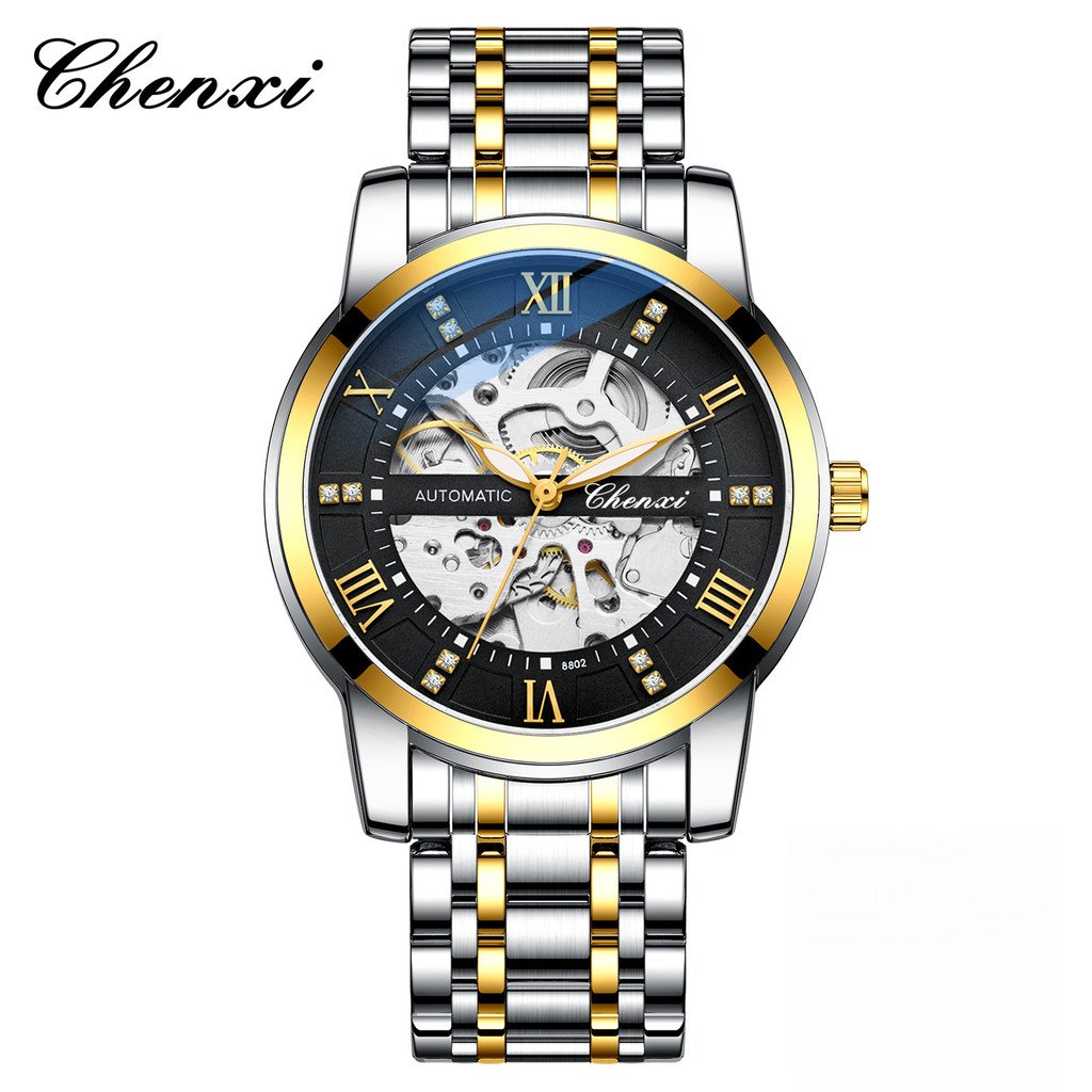 นาฬิกา นาฬิกา Street Wear Watch นาฬิกากลไก Mens Hollow Automatic Mechanical Watch นาฬิกาผู้ชาย