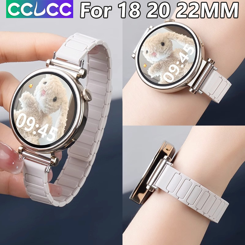 Cclcc สําหรับผู้เบิกทาง Garmin 255S สองสีสร้างสรรค์แฟชั่นแม่เหล็ก TPU สายนาฬิกาซิลิโคน,18 มม.20 มม.2
