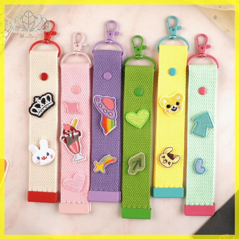 แฟชั่นผ้าฝ้ายพวงกุญแจ Lanyard กุญแจรถผ้าใบสายคล้องพวงกุญแจกระเป๋านักเรียนกระเป๋าเป้สะพายหลัง Pendent สายรัดข้อมือ TH - รูปที่ 2