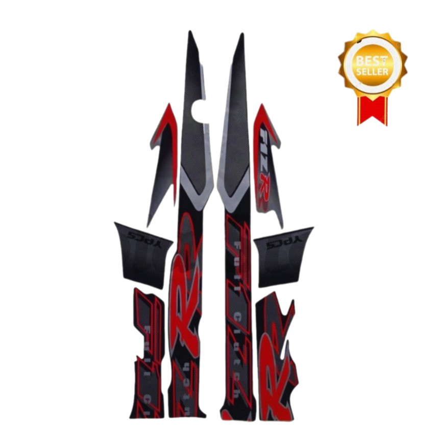 MERAH Yamaha F1ZR F1 Zr 2002 คลัทช์เต็มสีดําสีแดง Striping สติกเกอร์มาตรฐานรถจักรยานยนต์ Body List F