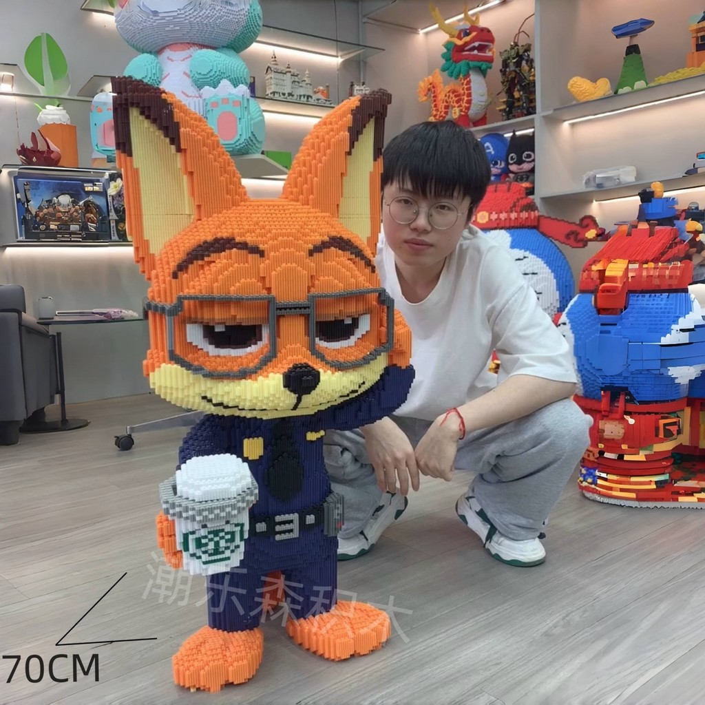 เข้ากันได้กับเลโก้จูดินิคฟ็อกซ์ประกอบบล็อกอาคารที่เป็นมิตรกับสิ่งแวดล้อมของเล่นตกแต่งจิ๊กซอว์เด็กชายและเด็กหญิงของขวัญฤดูร้อน