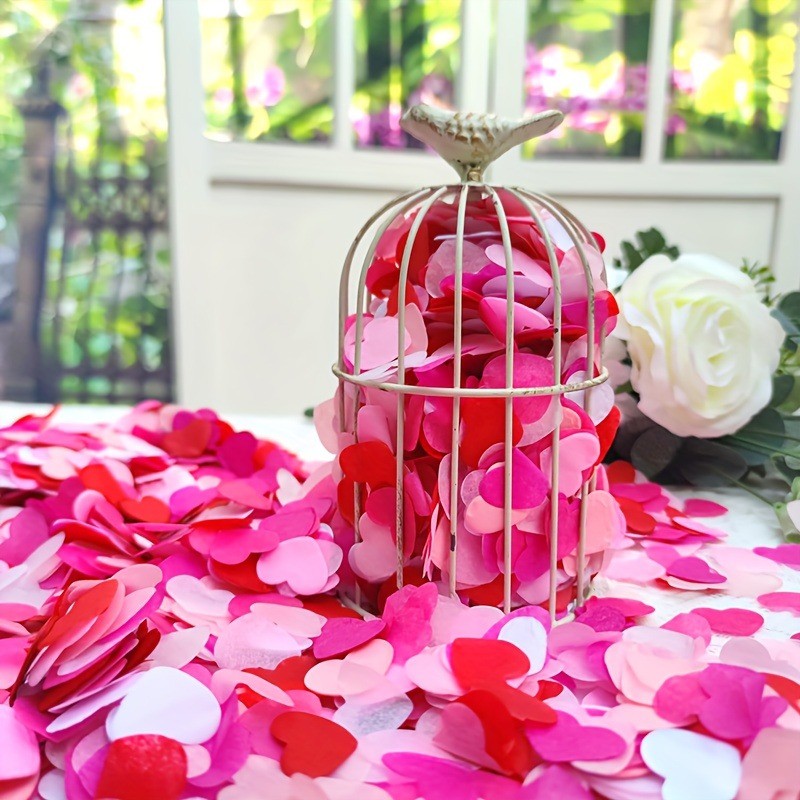 2000ชิ้นโรแมนติกสีชมพูรูปหัวใจชุดคอนเฟตติเหมาะสําหรับวันวาเลนไทน์,งานแต่งงาน,วันครบรอบ,วันเกิดเครื่องประดับกระดาษหรูหรา ราคา ถูกที่สุด ดีลบีเคเค แกลเลอรีภาพที่ 2