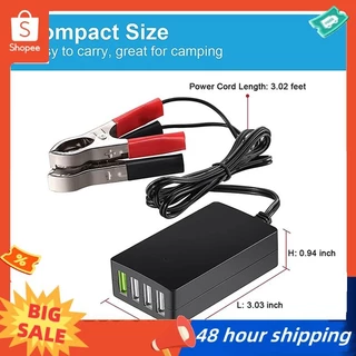 พร้อมสต็อก ชาร์จ DC แบบพกพา 12V/24V ถึง 5V 4-Port Usb Charger Usb Charger Multiport Usb Charger พร้อมคลิปแบตเตอรี่สําหรับโทรศัพท์สมาร์ทและแท็บเล็ตอื่นๆ
