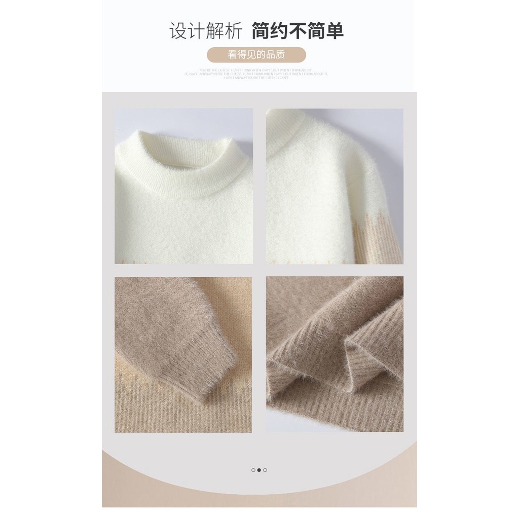 เลียนแบบ Mink ขนแกะเสื้อกันหนาวฤดูใบไม้ร่วงฤดูหนาวหลวม Slimmer ดูนุ่มสบายหนาล็อคอุณหภูมิใน ราคา ถูกที่สุด ดีลบีเคเค แกลเลอรีภาพที่ 6