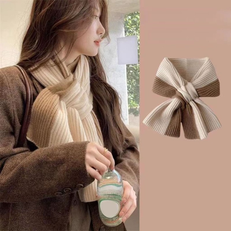 NEX ผู้หญิง Cosy ถักคอ Bib สีทึบปิดกั้นคอสําหรับฤดูกาลเย็น