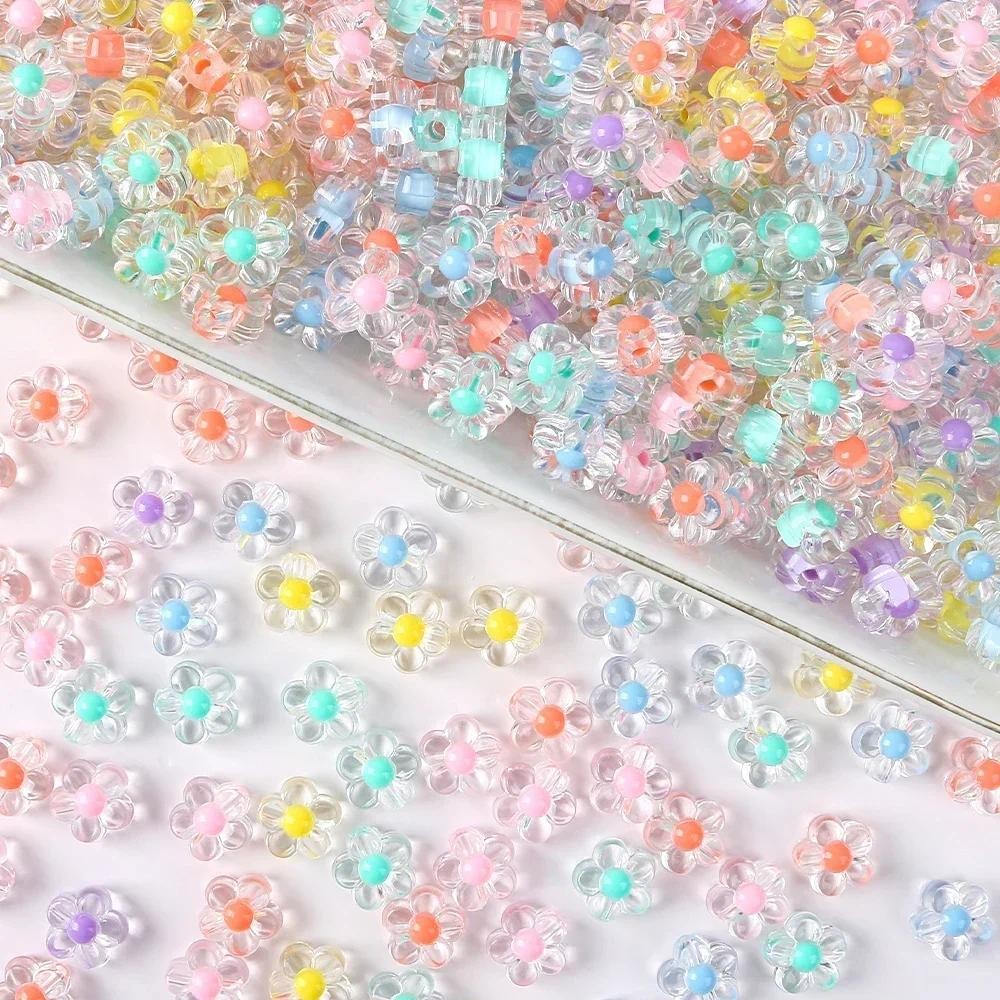 20ชิ้น12มิลลิเมตรดอกทานตะวันลูกปัดอะคริลิใสผสมสี ตัวเว้นวรรค ลูกปัดแฮนด์เมด สมุดคลิป สร้อยข้อมือต่างหูเครื่องประดับฤดูร้อน