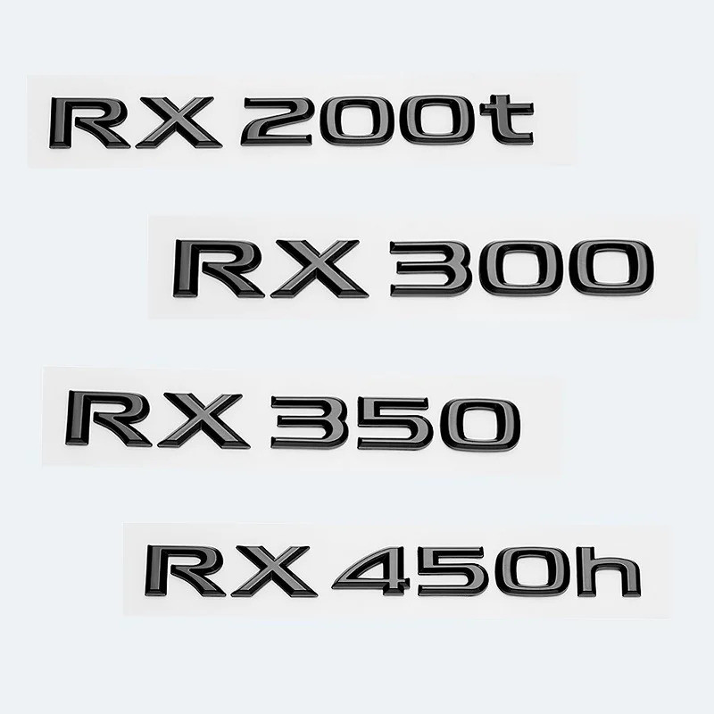 3D ABS Gloss Black Car Trunk Rear Logo Sticker For LEXUS Series RX200t RX270 RX300 RX350 RX450h RX45