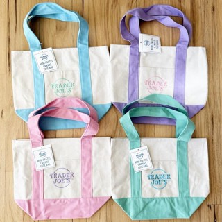 Trader Joes Mini Pastel Canvas Tote Bags Small Pastel Colore…