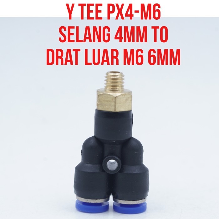 PX4-M6 PX 4-M6 MPX 4-M6 MPX4-M6 Slip Lock PNEUMATIC Connector Y Tee ด้ายภายนอก M6 6 มม.ท่อ 4 มม.x 4 