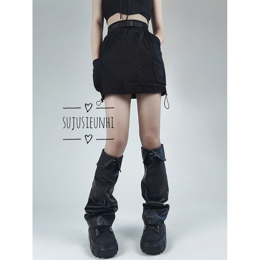 ถุงเท้าขาหนังสไตล์ Biker Wear คล้องคอ สไตล์แฟชั่นพังก์