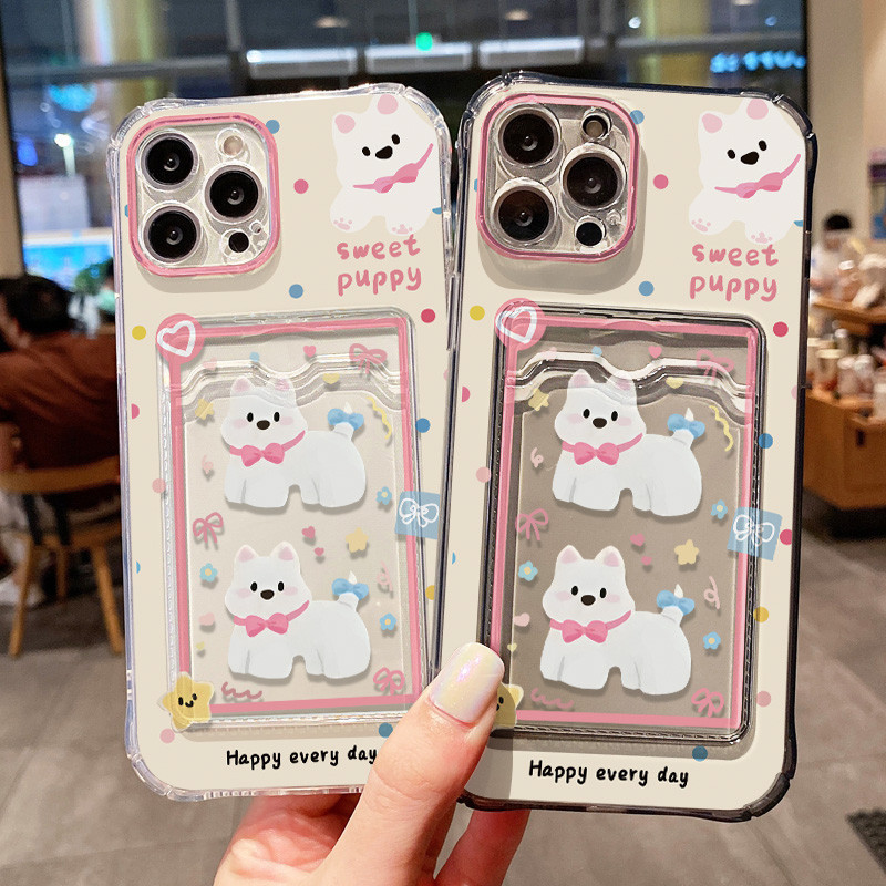 ใสที่ใส่บัตรเคส For iPhone 16 Pro Max 13 11 14 15 12 XR X Xs 7 8 Plus16promax 13promax 14promax 15promax เคสทรศัพท์