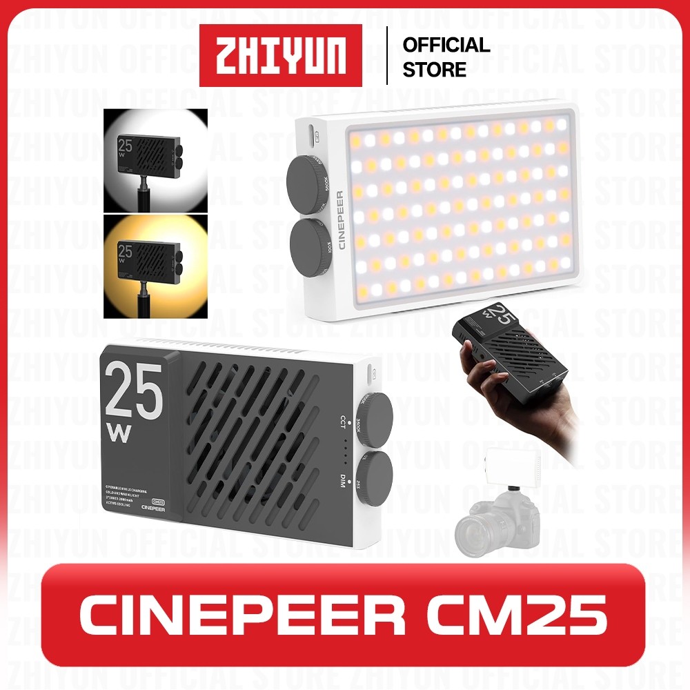 ZHIYUN CINEPEER CM25 25W ไฟวิดีโอ LED
