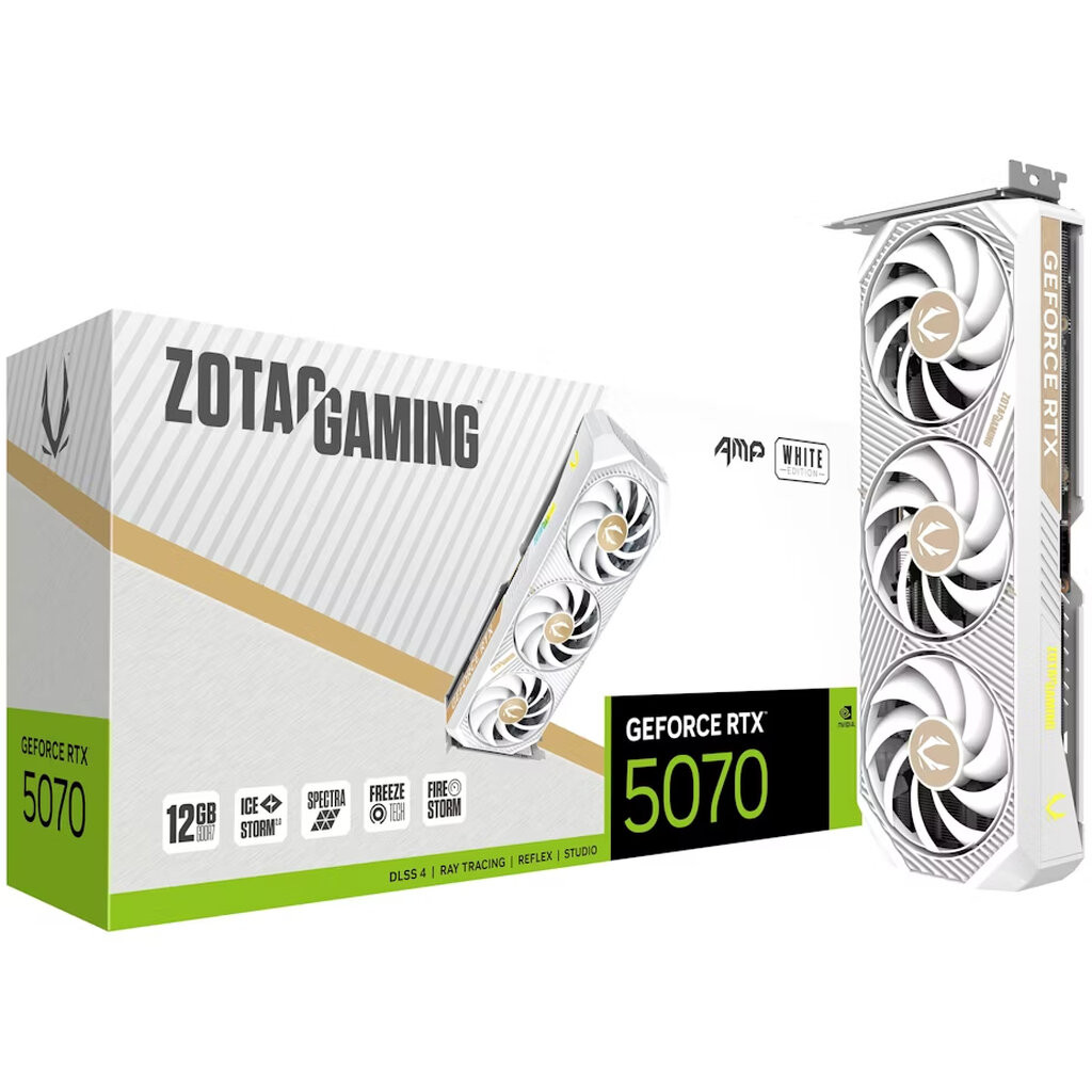 VGA ZOTAC GeForce RTX 5070 AMP White Edition 12GB GDDR7