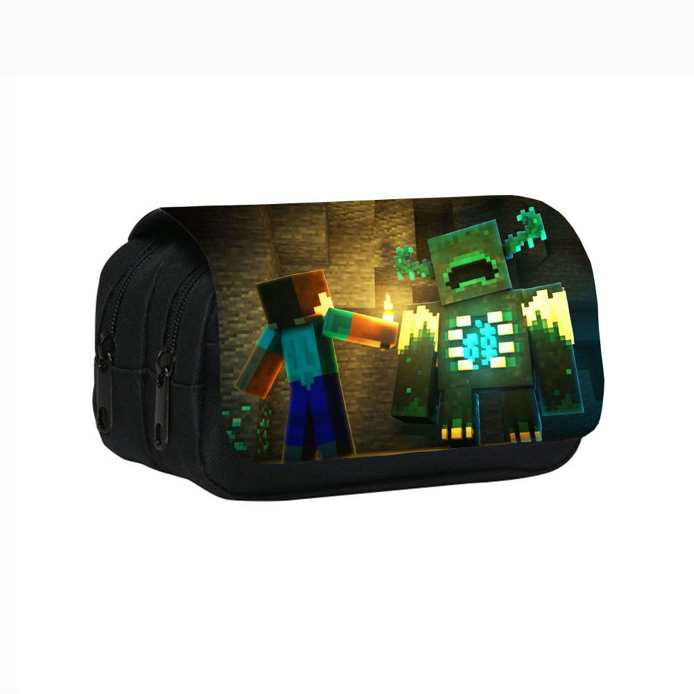 Minecraft Warden กล่องดินสอกล่องดินสอสองชั้นMinecraft Warden Minecraft Wardenนักเรียนประถมเครื่องเขี