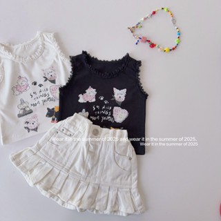 PRETTY BABY เสื้อยืดเด็ก เสื้อแขนกุด เสื้อกล้าม ลายน้องหมา(1…
