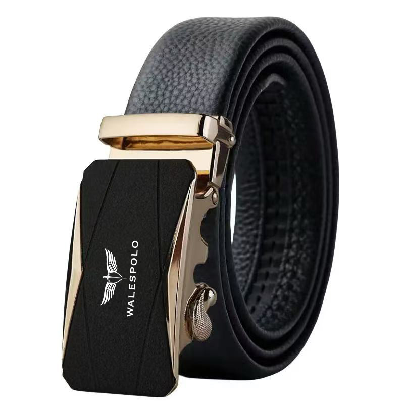 เข็มขัดหนัง PU หัวเข็มขัดอัตโนมัติ คุณภาพสูง สไตล์นักธุรกิจ แฟชั่นสําหรับผู้ชาย